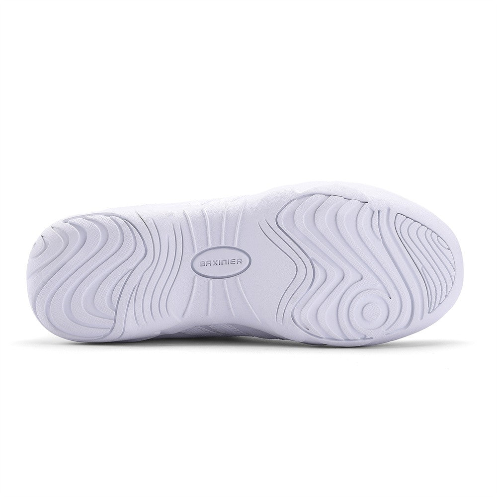 BAXINIER Girls White High Top Cheerleading Shoes Lightweight Youth Cheer Competition Sneakers Training Dance Tennis Shoes