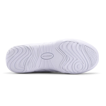 BAXINIER Girls White High Top Cheerleading Shoes Lightweight Youth Cheer Competition Sneakers Training Dance Tennis Shoes