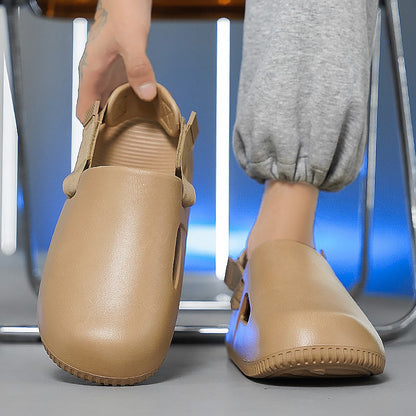 Men's casual hole shoes summer new EVA breathable soft soled sandals outdoor waterproof beach shoes youth fashion Joker slippers