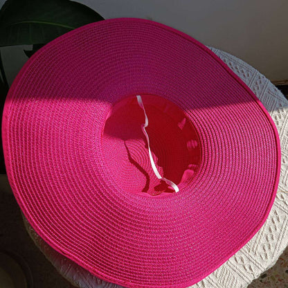 Chapéu de Palha Dobrável de Praia Proteção UV Chapéu de Sol Aba Larga para Viagem ao Ar Livre Férias Chapéu de Praia Dobrável chapéu de sol para mulher