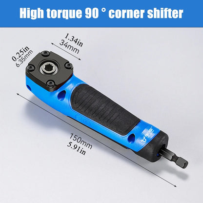 Parafusadeira Elétrica de Canto Multifuncional de Alto Torque 90° de Ângulo Reto Ferramenta Manual Adaptador de Broca de Canto