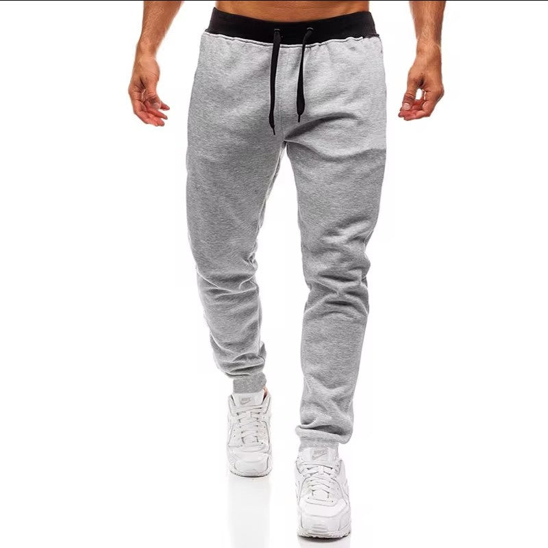 Mens Casual Pants Autumn Winter Fleece Sweatpants Men Running Jogger Sports Gym Trousers Fashion Solid Color Workout Long Pants