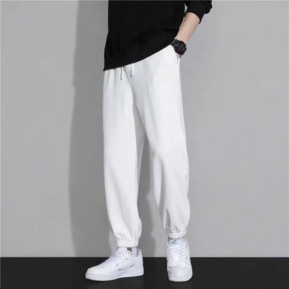 Calças masculinas vintage com cordão, calças de moletom com estampa de dragão, calças de moda, calças de hip hop, calças confortáveis e soltas, tendência unissex