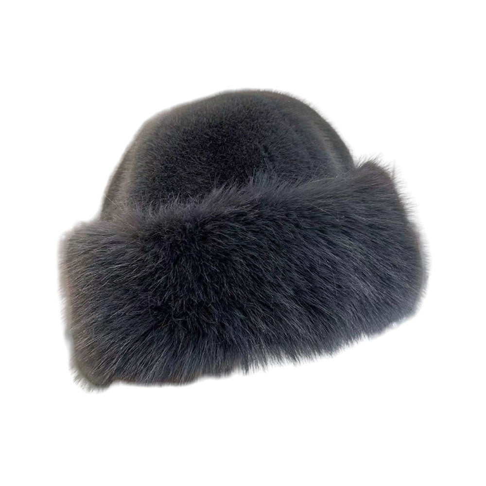 2024 Y2K Fluffy Faux Fur Bucket Hat Women Rabbit Fur Warm Thick Plush Winter Hat Lady Luxury Fashion Furry Panama Fisherman Cap