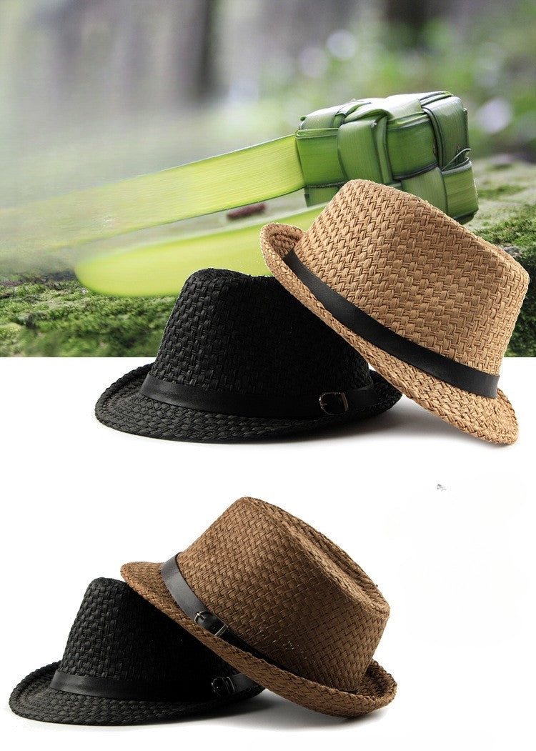 Chapéu Jazz Coreano Moderno Simples Chapéu de Sol Feminino Verão Protetor Solar Respirável Chapéu de Palha para Homens