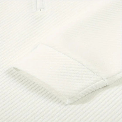 Men's Business Casual Polo Long Sleeve T-shirt spring and autumn Twill jacquard zipper polo shirt Comfortable and Breathable Top