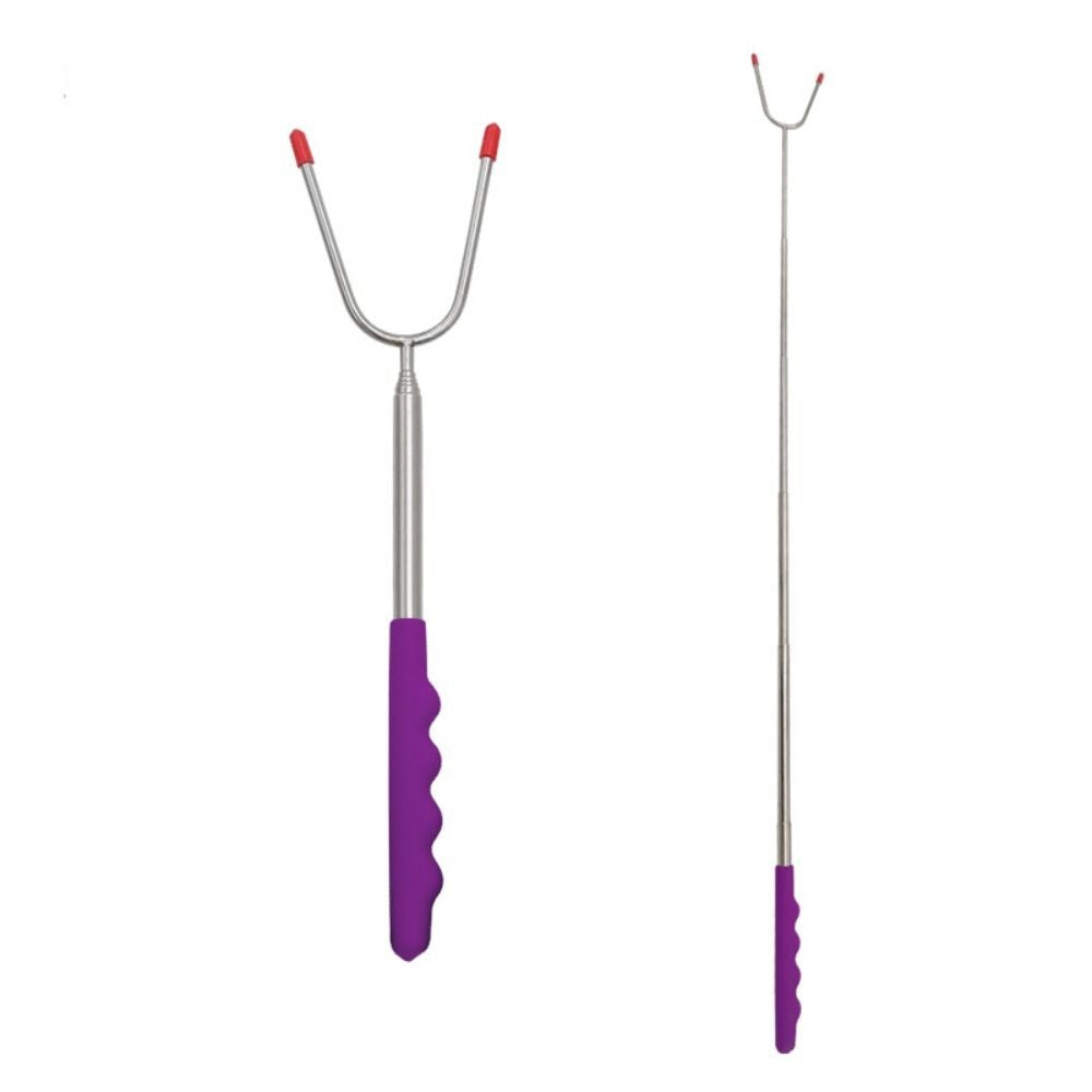 Telescopic BBQ Forks Marshmallows Roasting Sticks Stainless Steel Extendable Hot Dog Sausages Skewers Barbecue Tools