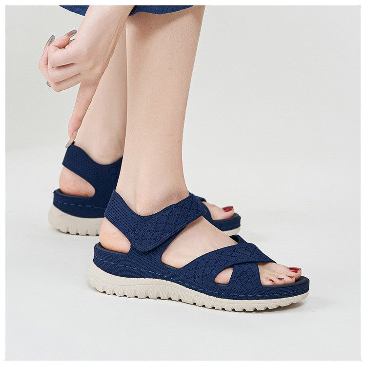 Low Sandals Woman Leather Shoes Summer Heels Large Size Low-heeled Girls Sports Big Comfort Fashion Clogs 2024 Slides Scandals