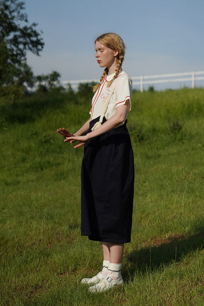 Fall Spring Original Indie Chic Design Harajuku Women Suspender Skirt Straps Dress Mid-calf Length A-line Spaghetti Strap Dress