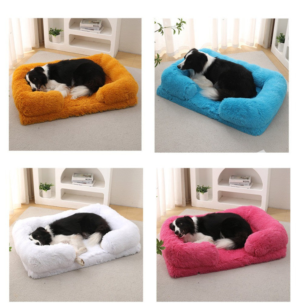 Ninho de Animais de Estimação Circular Longo de Pelúcia de Inverno, Cama para Cachorro, Cama para Gato, Almofada Macia para Animais de Estimação, Suprimentos para Animais de Estimação