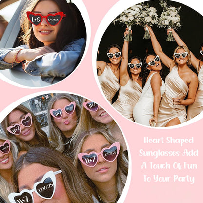12-120Pcs Custom Wedding Sunglasses Personalised Heart Shaped Sunglasses Wedding Party Favors for Guest Date Initials Custom