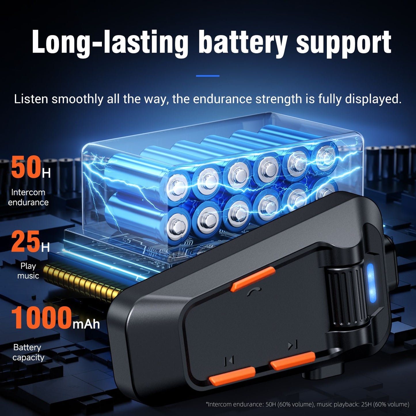 Motorcycle riding waterproof multi-person networking group chat intercom helmet bluetooth headset 6.0