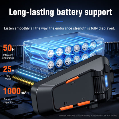 Motorcycle riding waterproof multi-person networking group chat intercom helmet bluetooth headset 6.0