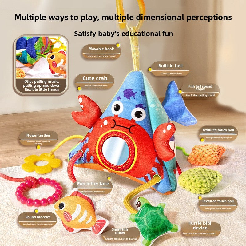Brinquedos de Chocalho para Bebês Animais de Berço Carrinho de Bebê para Recém-Nascidos Brinquedos de Boneca de Pelúcia Educativos para Treinamento de Habilidades de Agarrar para Bebês de 0 a 12 Meses