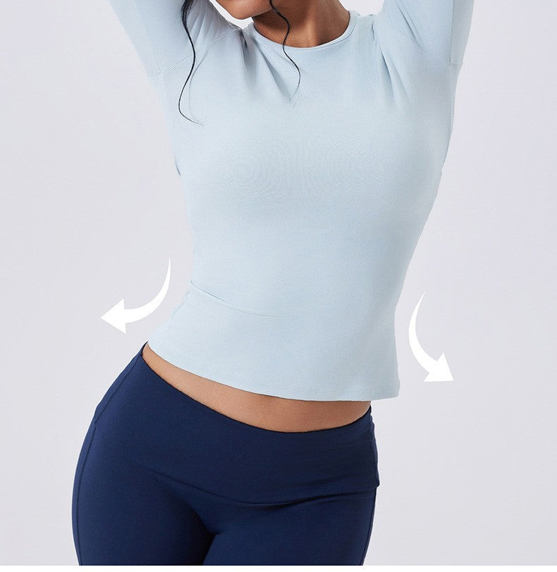 Women Long Sleeve Workout Top Gym Casual Outdoor Top Workout Dry Fit Breathable High Elastic Sports Top Sports Long Sleeved