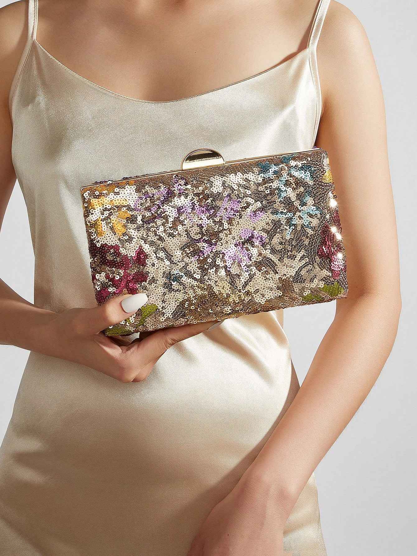 Women's Bag Trend 2025 New Chinese Style Embroidery Glitter Sequins Evening Bag Luxury Designer Clutch Bag Wedding Banquet Dress