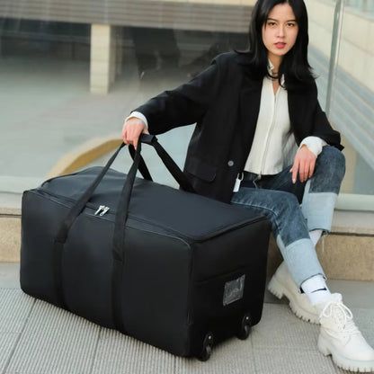 Mala de Viagem Expansível com Rodinhas, Bolsa de Armazenamento com Rodas, Grande Capacidade, Bagagem de Mão, Bolsa de Rodas Dobrável