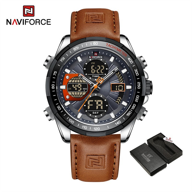 NAVIFORCE Men Military watch Multifunction Chronograph Sports 3ATM Waterproof alarm mode Day And Date Display Male Gifts Clocks