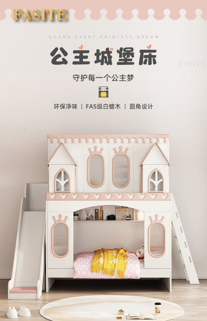 Cama de princesa castelo, cama infantil, quarto de menina, cama de casal, buraco de árvore, madeira maciça