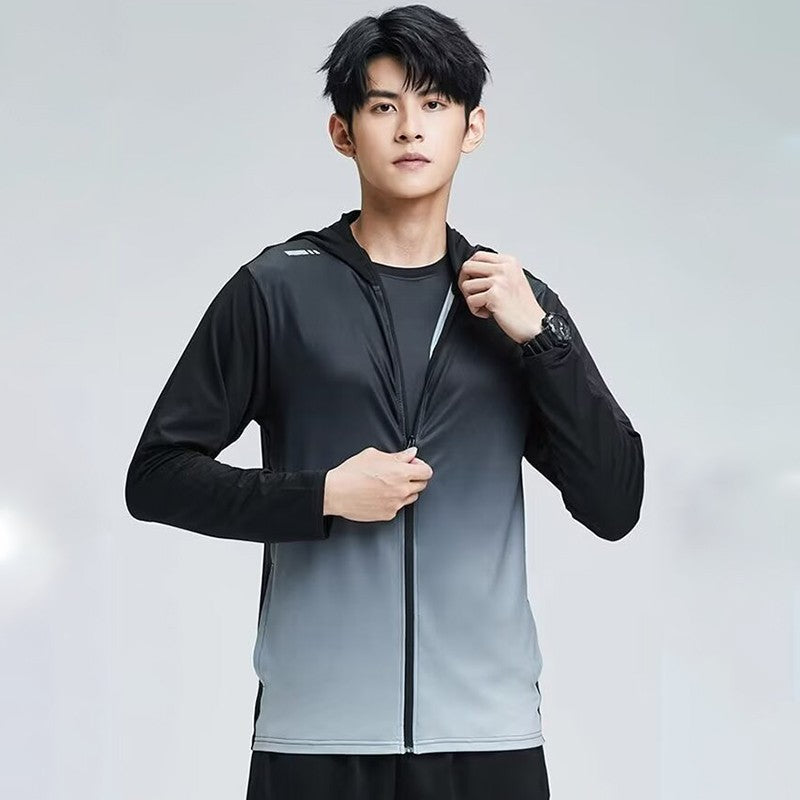 Quick Dry Men's Cycling Jacket Sports Running Outdoor Fitness Hooded Waterproof Motorcyclist Coat Gym Outdoor Skin Windbreaker