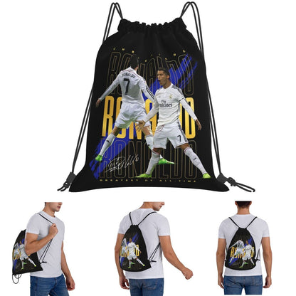 Cristiano Ronaldo Suuiii! Mochilas Casuais com Cordão Bolsa Esportiva Bolsas de Livros Para Viagem Estudantes