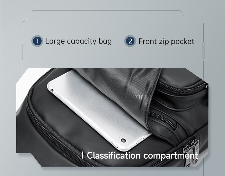 Septwolves Business Thin Printed Leather Crossbody Sling Bag Man Fashion Casual Travel Monogram Print Fabric iPad Shoulder Bag