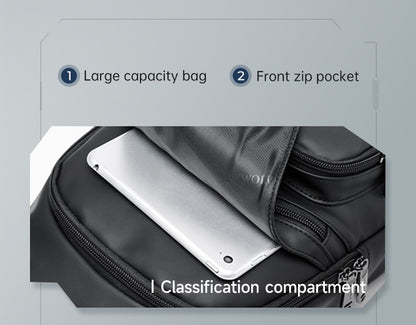 Septwolves Business Thin Printed Leather Crossbody Sling Bag Man Fashion Casual Travel Monogram Print Fabric iPad Shoulder Bag