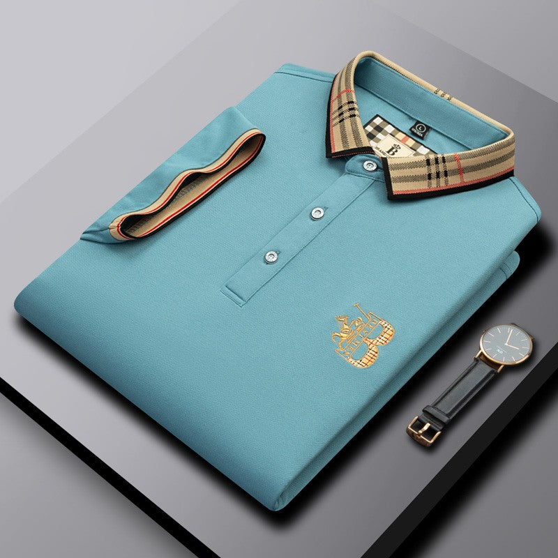 Men's Summer New Luxury Short Sleeve High Quality Designer Pattern Embroidered Anti Wrinkle Polo Shirt Business Casual T-shirt