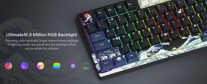 Teclado Gamer Mecânico Womier S-K80 75% com Display OLED Colorido Hot Swap Gasket Mount RGB Teclado Personalizado