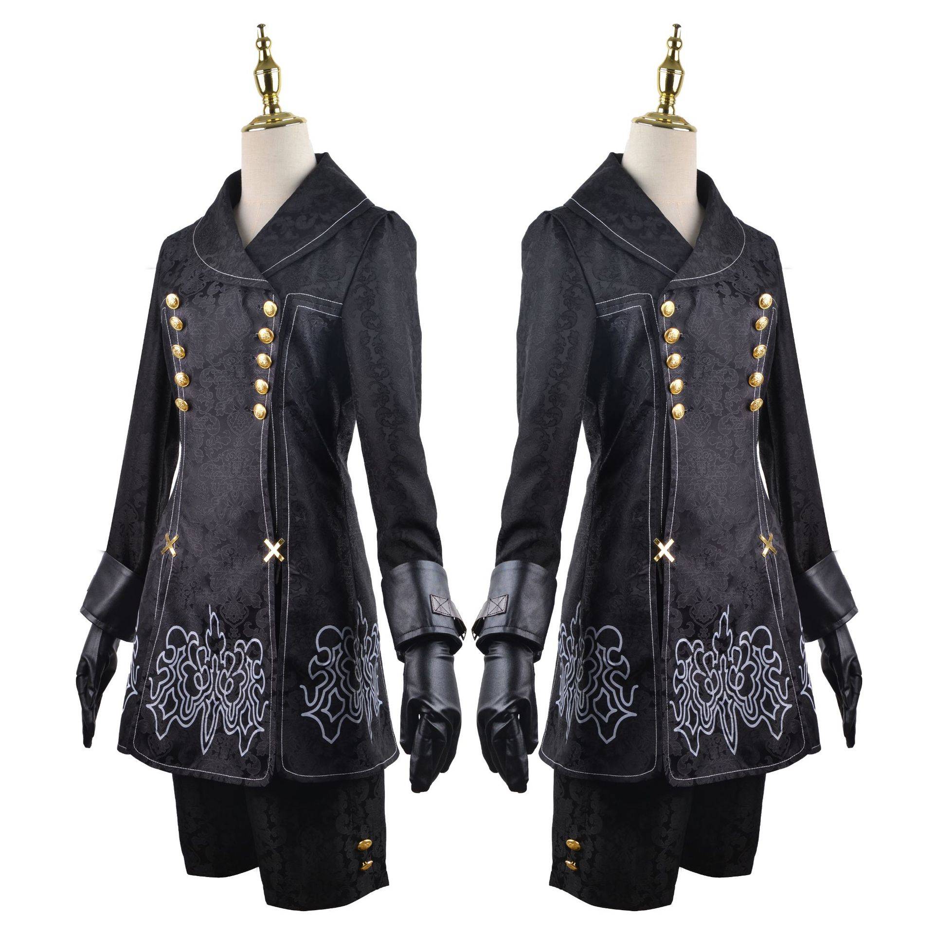 Anime Nier Automata Cosplay 9S Yorha 2B Cosplay Suit Male Women Outfit Wig Disguise Costume Plus Size Fancy Party Black Dress