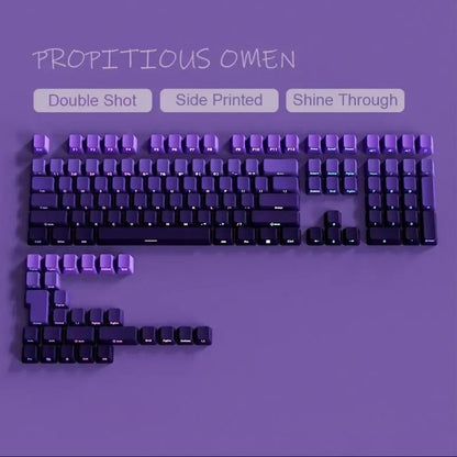Novas Teclas 133 Gradiente Verde Shine Through Keycaps Impressão Lateral PBT Keycap Perfil Cherry Double Shot para Teclados Mecânicos