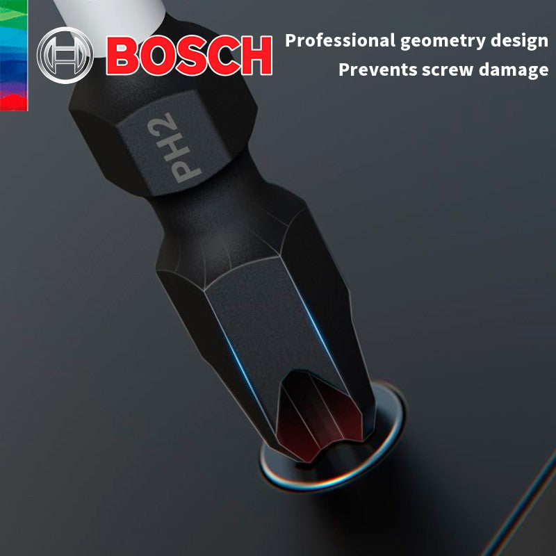 Bosch Original Forte Magnético Ponta Cruzada de Alta Dureza Parafusadeira Elétrica Bits Resistente a Impactos 65 110 150mm