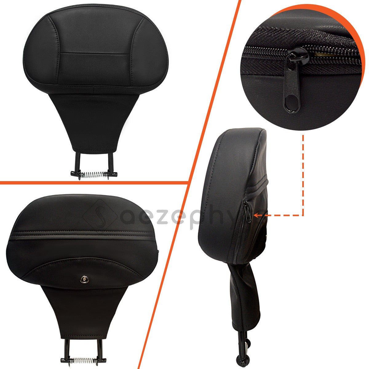 Encosto Ajustável para Piloto de Moto, Kit de Montagem Plug-In para Harley Touring CVO Electra Street Glide Road King 09-25