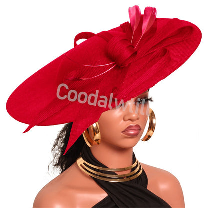 Royal Ascot Big Fascinator Hats Headband Ladies Church Kentucky Derby Headpiece Ladies Race Fashion Hair Accessories Bride Hats