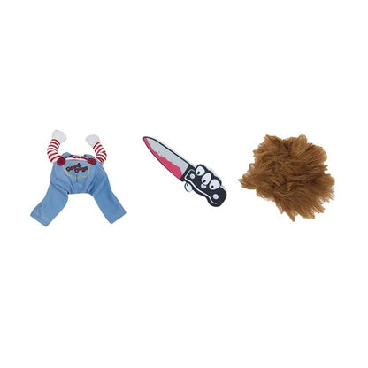 Novidade da Moda Chucky Cão de Estimação Mortal Traje Adereços Assustadores Acessórios de Roupa Fantasias de Gato Engraçadas Vestido Moletom com Capuz