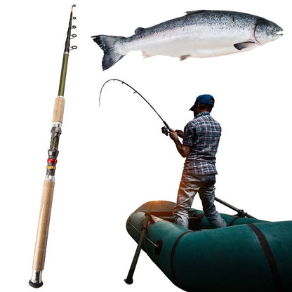 Vara de Pesca Telescópica de Fibra de Carbono 2.1M 2.4M 2.7M Vara Portátil de Viagem M Potência para Pesca de Robalo, Lúcio e Carpa