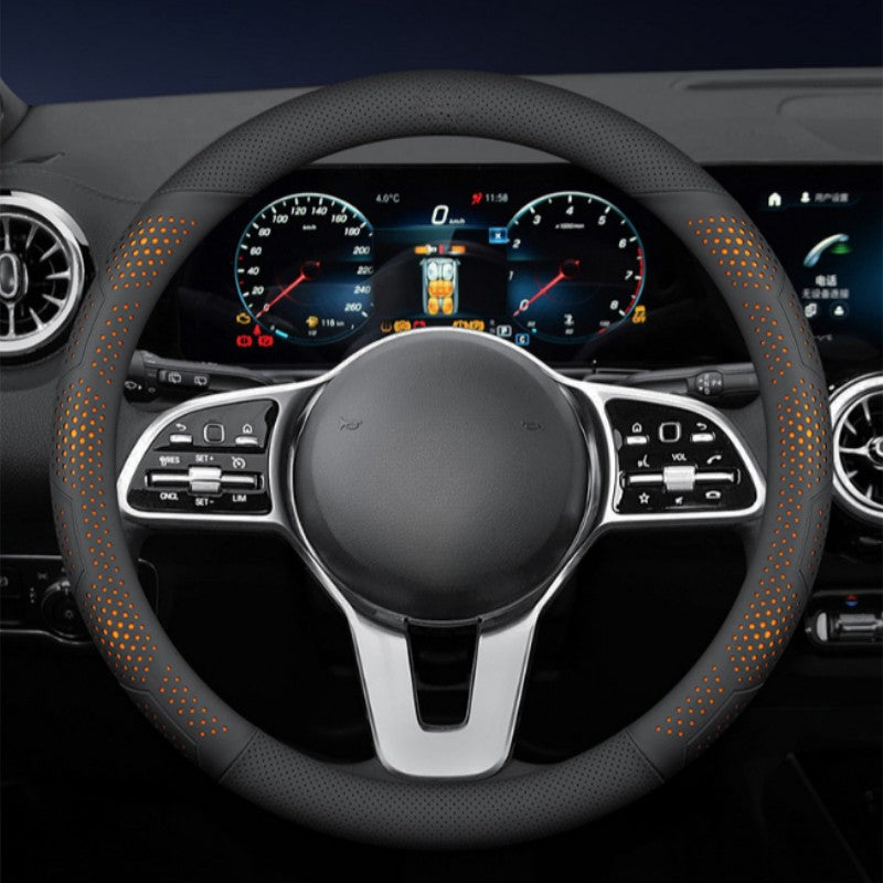 O/D Type Nappa Leather Car Steering Wheel Cover Universal Steering Wheel Cover Steering Wheel Accessories Anti Slip Handle Cover