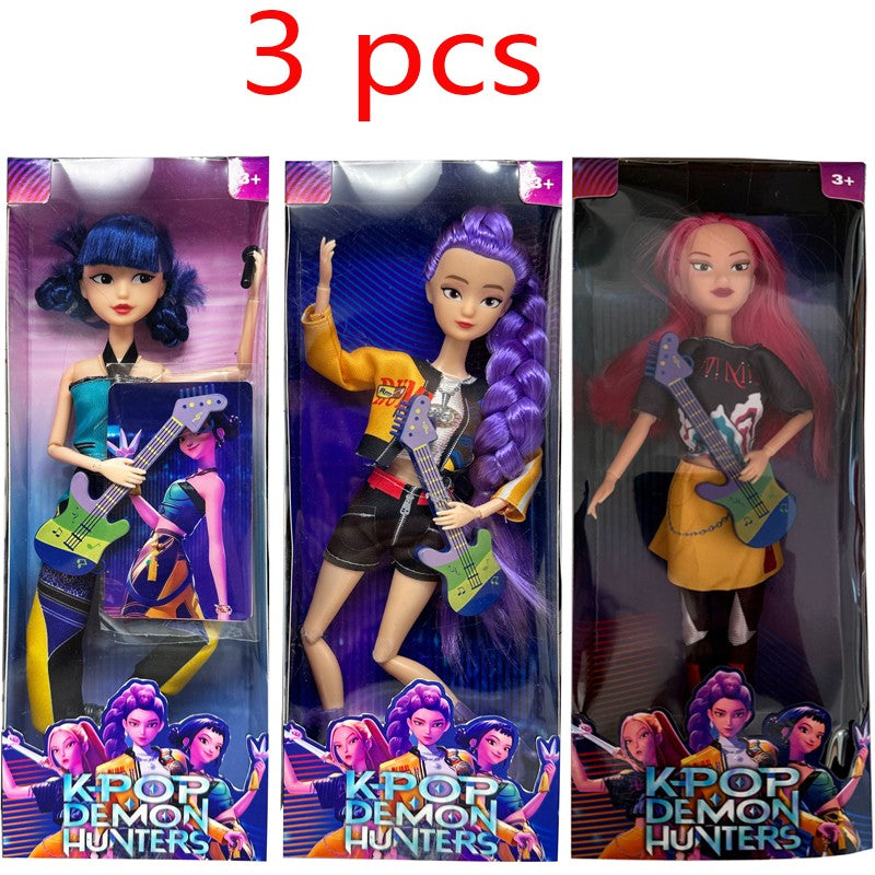 NOVAS Bonecas de Brinquedo Kpop Demon Hunters Bonecos de Ação Rumi Mira Zoey Lindas Princesas Bonecas para Meninas de Plástico Brinquedo DIY para Meninas