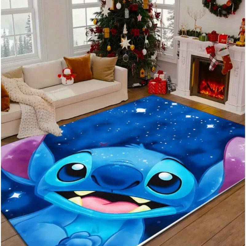 Stitch Large-area Pad Washable Polyester Cartoon Pad Suitable for Living Rooms and Bedrooms Perfect for Anime Home Decoration