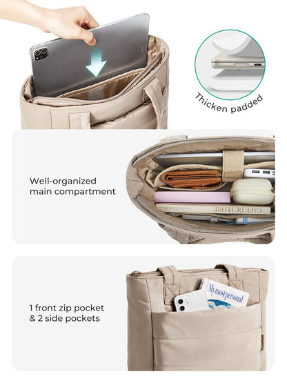 BAGSMART Women's Tote Bag Simple Travel Bag Casual Commuting Messenger Handbag Student College Shoulder Bag