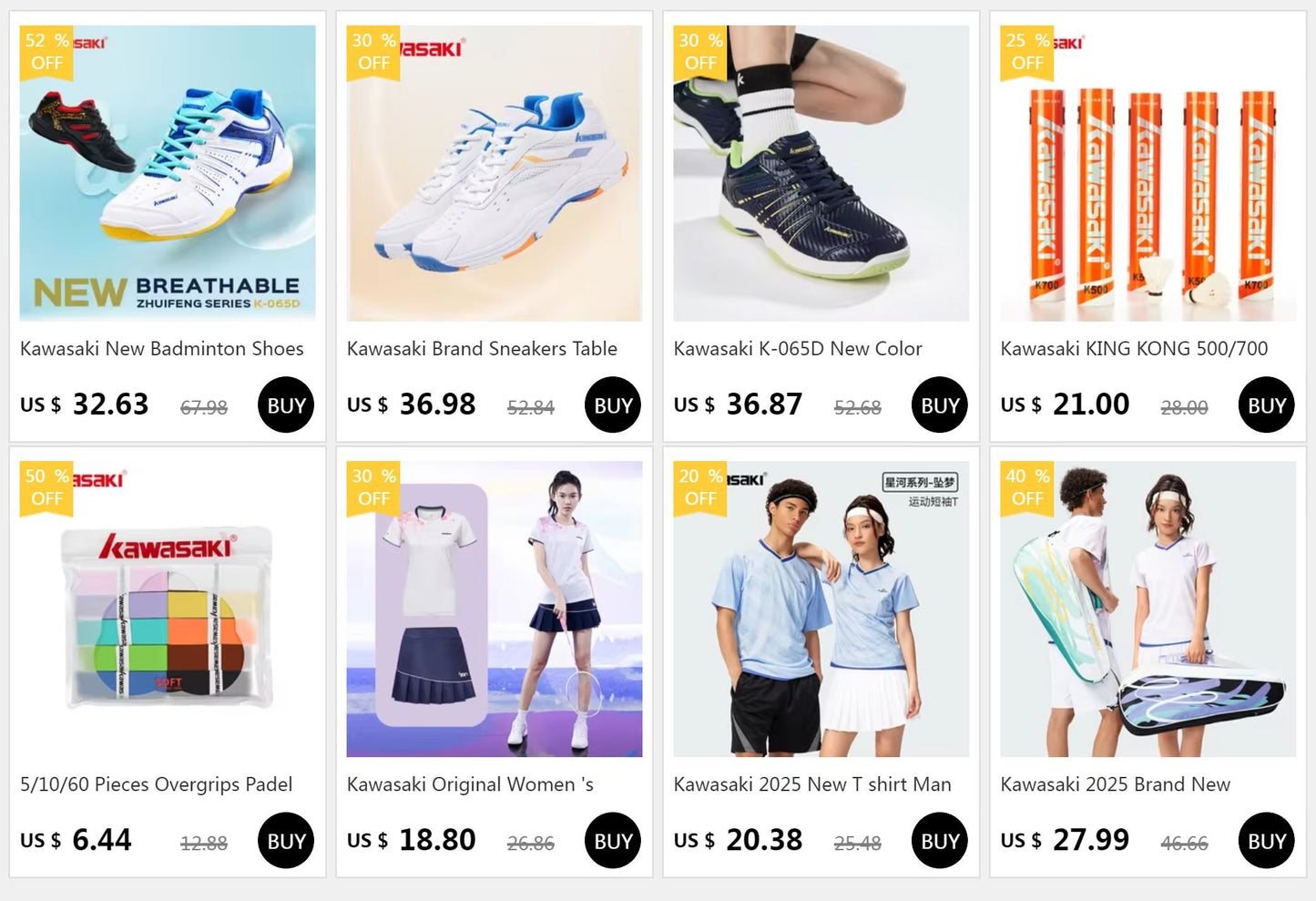 Kawasaki K-065D New Color Badminton shoes Man Women Anti-torsional Cushioning Men's Tennis Shoes For Training