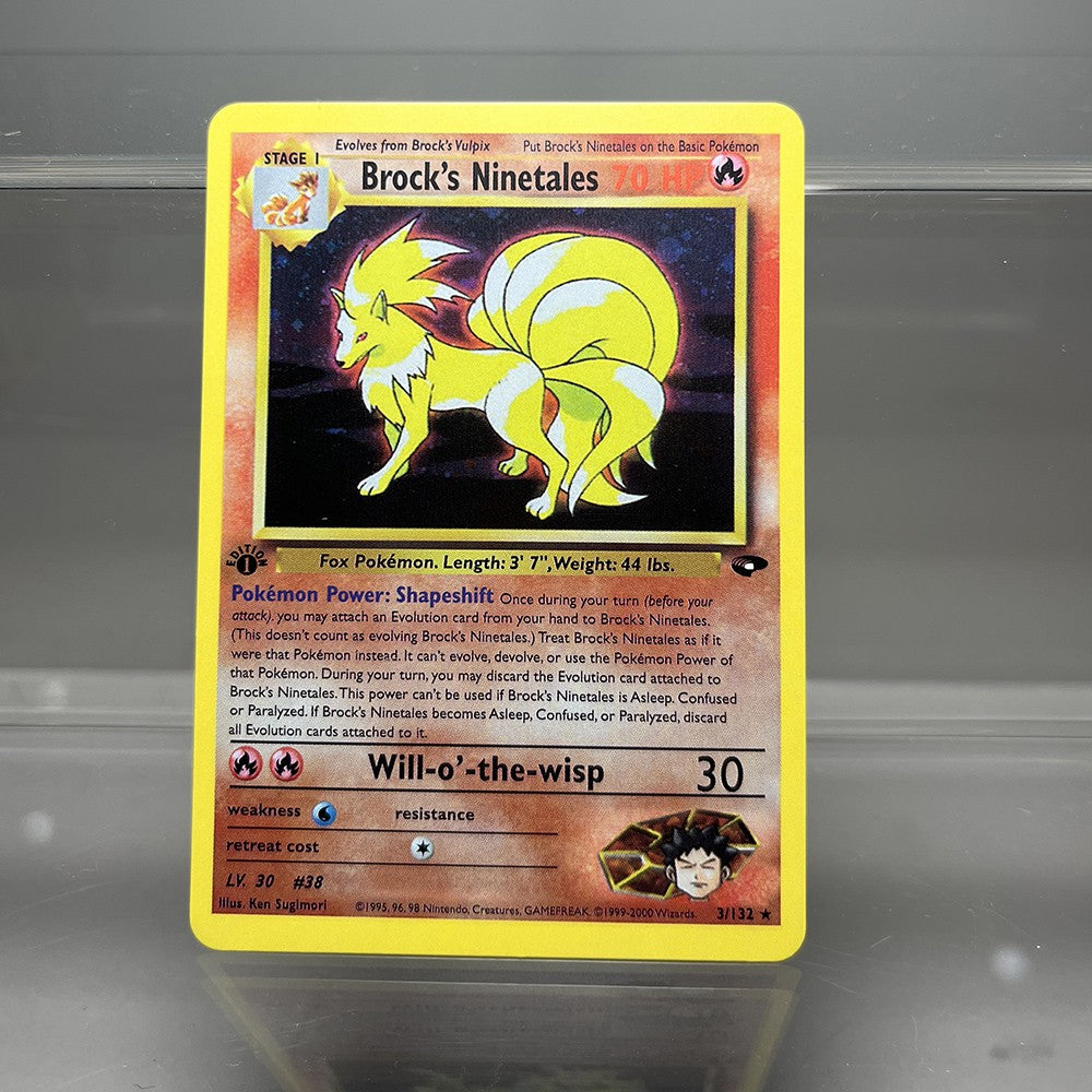 Cartas PROXY PKM Gym-Challenge/Neo-Genesis Lugia Typhlosion Rocket's Mewtwo PTCG Foil Game Collection Cards Game Toys