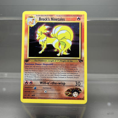 Cartas PROXY PKM Gym-Challenge/Neo-Genesis Lugia Typhlosion Rocket's Mewtwo PTCG Foil Game Collection Cards Game Toys