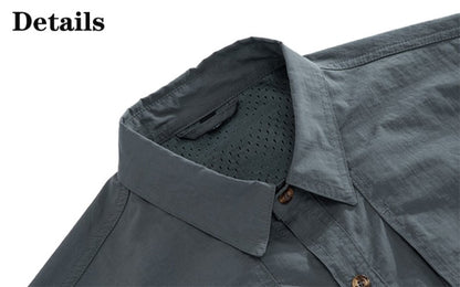 Spring Autumn Tactical Shirts Men Work Long Sleeve Shirt Outdoor Combat Multi-pocket Quick Dry Cargo Camping Long-sleeved Shirts