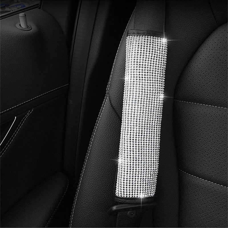 Capa de volante Bing Bling de couro PU com strass de cristal para mulheres, acessórios automotivos