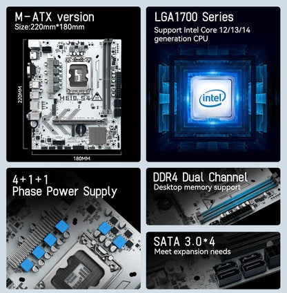 Placa-mãe MACHINIST H610 S4 LGA 1700 suporte Intel Core 12/13/14 geração I3, I5 CPU DDR4 desktop RAM NVME M.2 USB 3.0