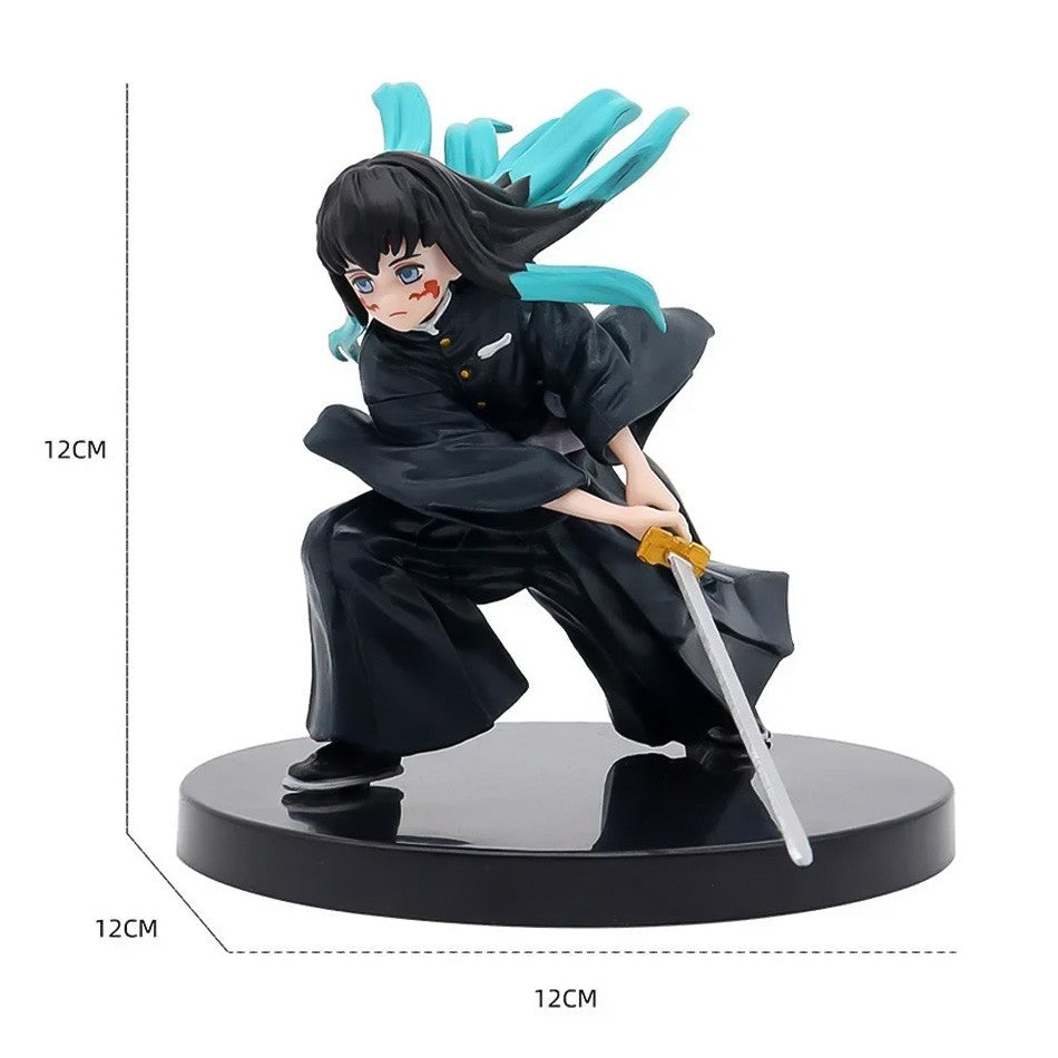 12-20cm Hot Anime Demon Slayer Figure Nezuko Tanjirou Zenitsu Inosuke Kyoujurou Giyuu Kawaii Qposket Figural PVC Modelo Brinquedos Presente