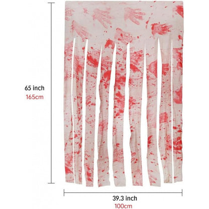 65 X 39 Inch Bloody Handprint Horror Door Curtain for Halloween Party, Scary Haunted House Decoration, Unique Halloween Supplies