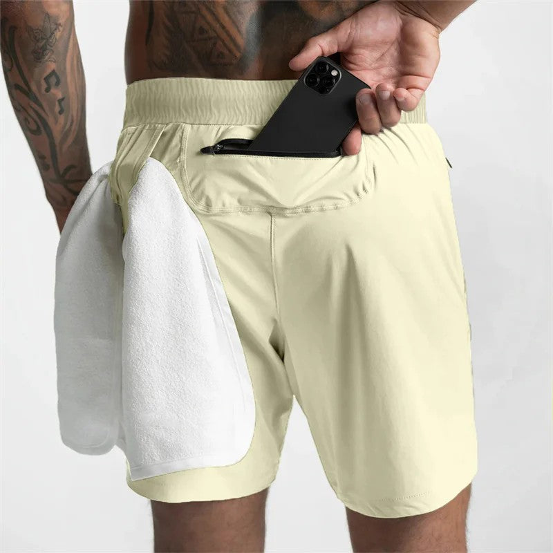 Men Running Bodybuilding Shorts Man Summer Gyms Workout shorts Male Breathable Quick Dry Sportswear Jogger multi-pocket Shorts