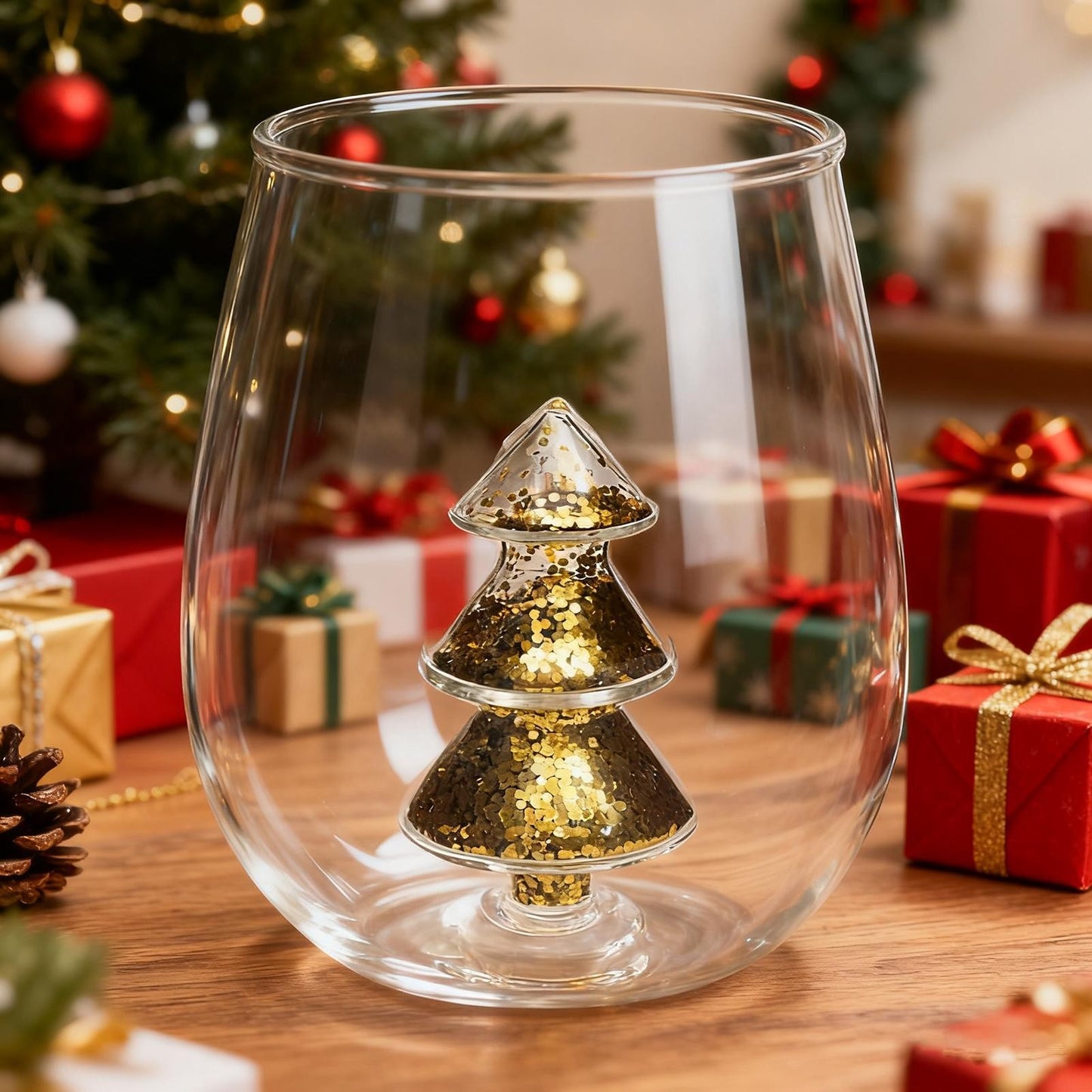 Óculos de Natal Copos Antiderrapante Árvore de Natal Dentro Caneca Taças de Vinho Xícaras de Café Beber Café Leite Caneca Presente para Amantes